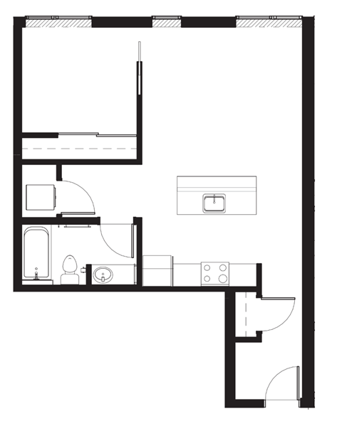 a black and white floor plan of a small house
